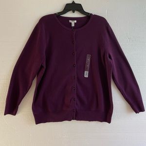 NWT Women’s Croft & Barrow Button Up Cardigan Sweater, Size 1X